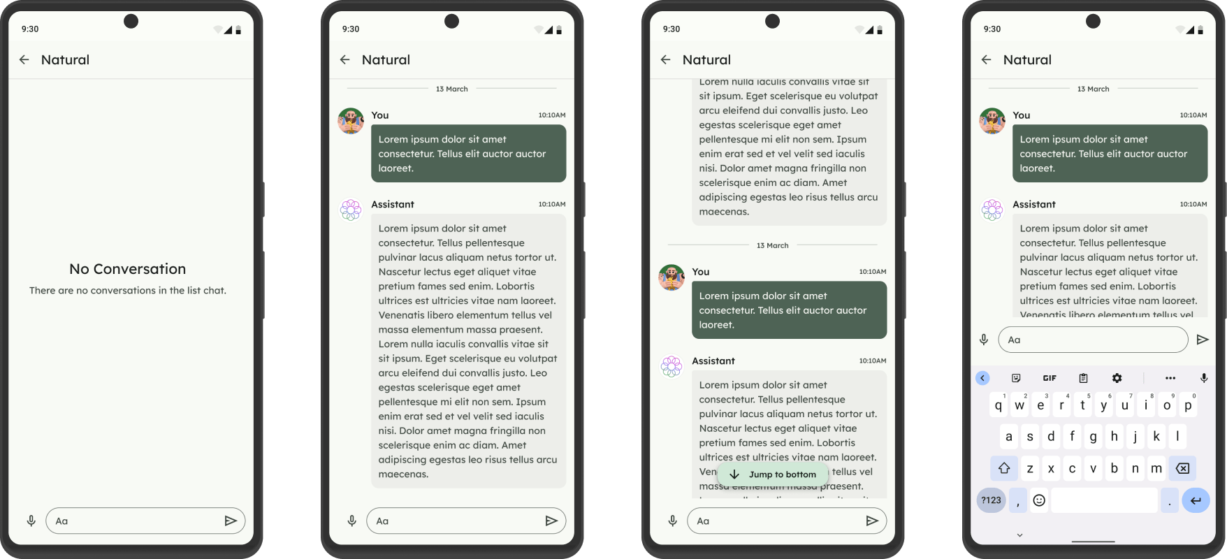 Chat Bubbles realtime chat interface states
